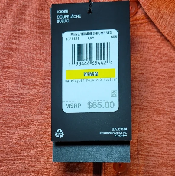 Under Armour Men's Polo Shirt - Heathered Orange - Picture 6 of 7